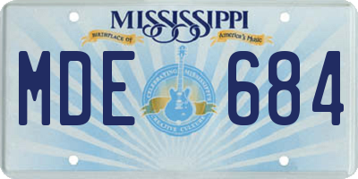 MS license plate MDE684