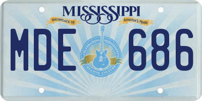 MS license plate MDE686