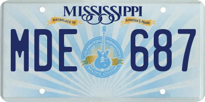 MS license plate MDE687