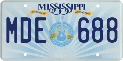 MS license plate MDE688