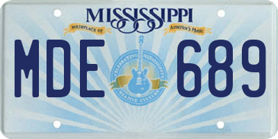 MS license plate MDE689