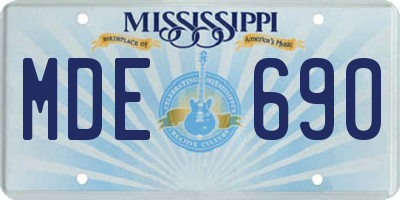 MS license plate MDE690