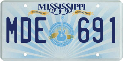 MS license plate MDE691