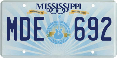 MS license plate MDE692