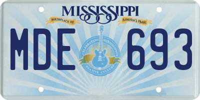 MS license plate MDE693