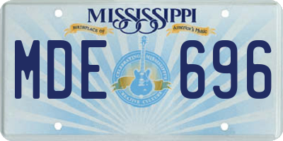 MS license plate MDE696