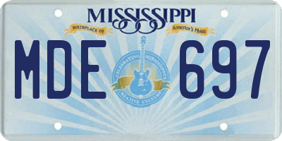 MS license plate MDE697