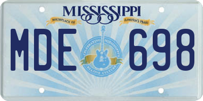MS license plate MDE698