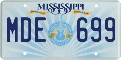 MS license plate MDE699