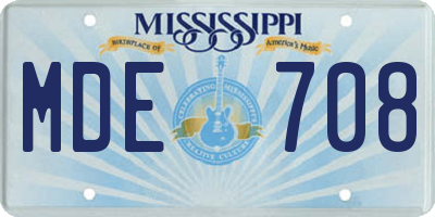 MS license plate MDE708