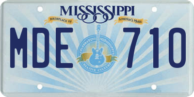 MS license plate MDE710