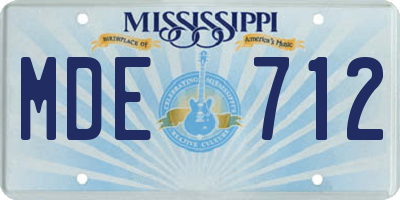 MS license plate MDE712