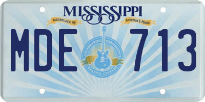 MS license plate MDE713