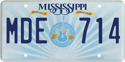 MS license plate MDE714