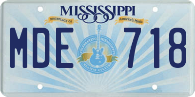 MS license plate MDE718