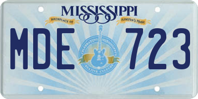 MS license plate MDE723