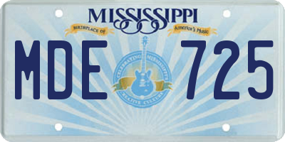 MS license plate MDE725