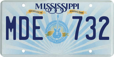 MS license plate MDE732