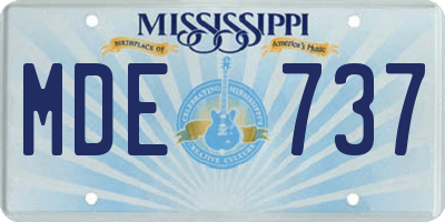 MS license plate MDE737