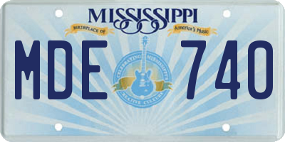 MS license plate MDE740