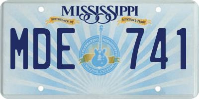MS license plate MDE741