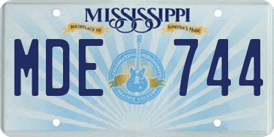 MS license plate MDE744