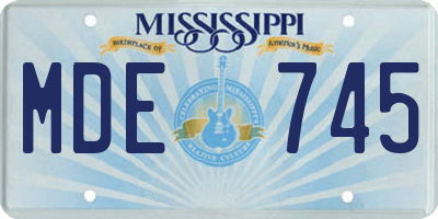 MS license plate MDE745