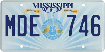 MS license plate MDE746