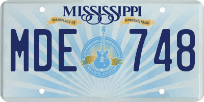 MS license plate MDE748