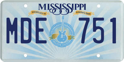 MS license plate MDE751