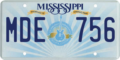MS license plate MDE756