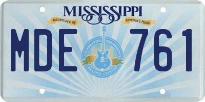 MS license plate MDE761