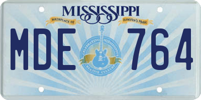 MS license plate MDE764