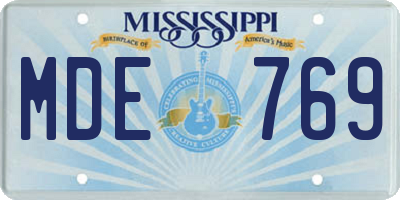 MS license plate MDE769