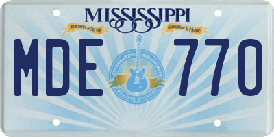 MS license plate MDE770