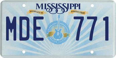 MS license plate MDE771