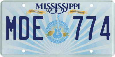 MS license plate MDE774