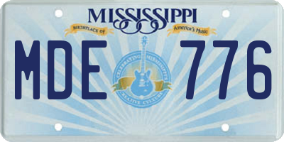 MS license plate MDE776