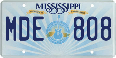 MS license plate MDE808