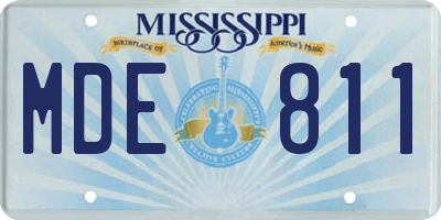 MS license plate MDE811
