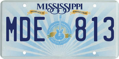 MS license plate MDE813