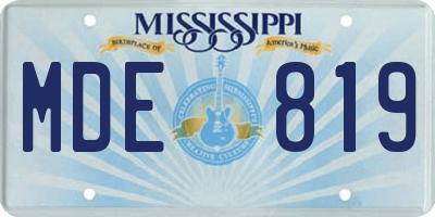 MS license plate MDE819