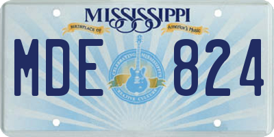 MS license plate MDE824