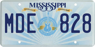 MS license plate MDE828