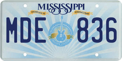 MS license plate MDE836