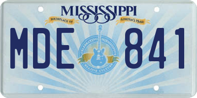 MS license plate MDE841