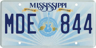 MS license plate MDE844