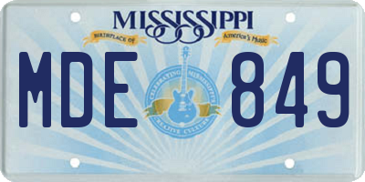 MS license plate MDE849