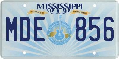 MS license plate MDE856