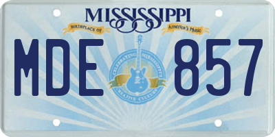 MS license plate MDE857
